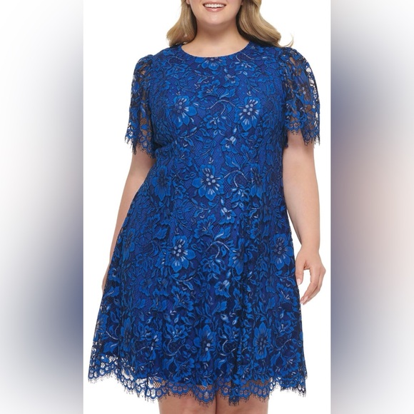 Jessica Howard Dresses & Skirts - Jessica Howard Women's Lace Midi Dress with Flutter Sleeves & Boat Neck Size 24W